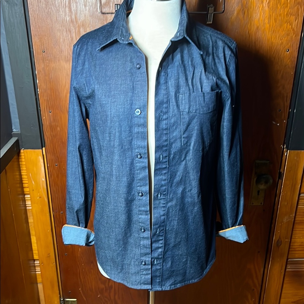 Men's Blue Casual Button Down Shirt